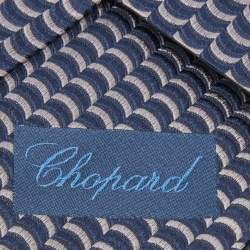 Chopard Navy Blue Jacquard Pattern Silk Traditional Tie