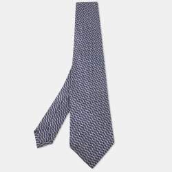 Chopard Navy Blue Jacquard Pattern Silk Traditional Tie