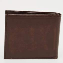 مملوكة مسبقًا محفظة شوپارد بطيّتين جلد بني مع طقم قلم حبر جاف