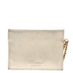 Chopard Gold Leather Happy Card Holder with Chain
