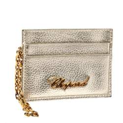 Chopard Gold Leather Happy Card Holder with Chain