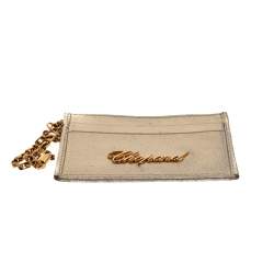 Chopard Gold Leather Happy Card Holder with Chain