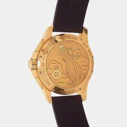 Pre Owned Chopard Mille Miglia 161268-5003 Automatic Silver 18K Rose Gold Men’s Wristwatch 44 mm