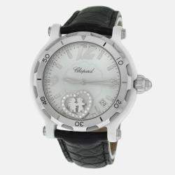 Pre Owned Chopard Happy Sport Valentines 8507 Quartz White Stainless Steel Men's Wristwatch 38mm
