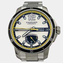 Pre Owned Chopard Grand Prix De Monaco Historique 158569-3001 Automatic White Stainless Steel Men's Wristwatch 44 mm