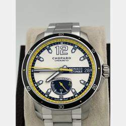 Pre Owned Chopard Grand Prix De Monaco Historique 158569-3001 Automatic White Stainless Steel Men's Wristwatch 44 mm