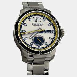 Pre Owned Chopard Grand Prix De Monaco Historique 158569-3001 Automatic White Stainless Steel Men's Wristwatch 44 mm