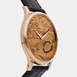 مملوكة مسبقًا Chopard L.U.C 161902-5047 Brown Rose Gold Automatic Men's Wristwatch 40mm