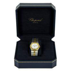 Pre Owned Chopard Silver 18K Yellow Gold And Stainless Steel St Moritz Men's Wristwatch 30 MM