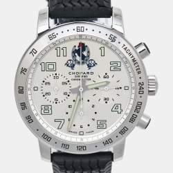 Chopard Silver Stainless Steel Rubber MIlle Miglia 8920 Men's Wristwatch 40 mm
