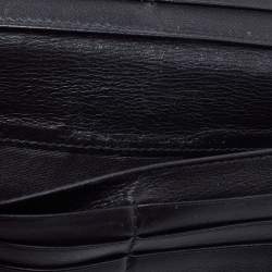 Pre Owned Dior Black Leather Long Wallet