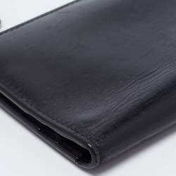 Pre Owned Dior Black Leather Long Wallet