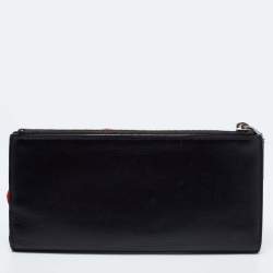 Pre Owned Dior Black Leather Long Wallet