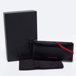 Pre Owned Dior Black Leather Long Wallet