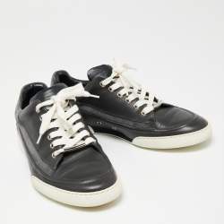 Pre Owned Dior Homme Grey Leather And Suede Low Top Sneakers Size 39