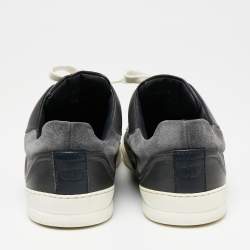 Pre Owned Dior Homme Grey Leather And Suede Low Top Sneakers Size 39