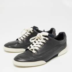 Pre Owned Dior Homme Grey Leather And Suede Low Top Sneakers Size 39