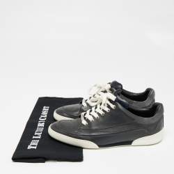 Pre Owned Dior Homme Grey Leather And Suede Low Top Sneakers Size 39