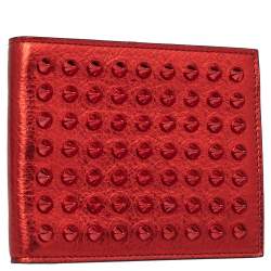 Christian Louboutin Red Spike Leather Paros Wallet