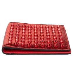Christian Louboutin Red Spike Leather Paros Wallet