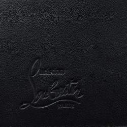 Pre Owned Christian Louboutin Black Leather Kios Spiked Card Holder