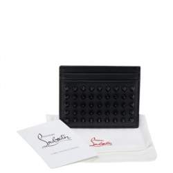 Christian Louboutin Black Leather Kios Spiked Card Holder