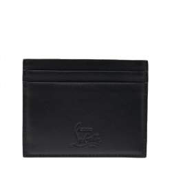 Christian Louboutin Black Leather Kios Spiked Card Holder
