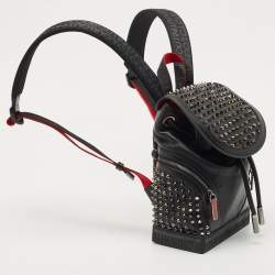 Christian Louboutin Black/Red Leather and Rubber Small Explorafunk Backpack