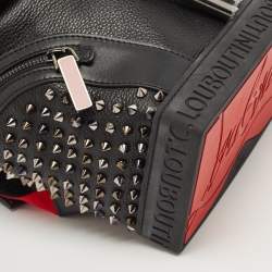 Christian Louboutin Black/Red Leather and Rubber Small Explorafunk Backpack