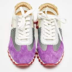 Christian Louboutin Multicolor Leather and PVC Loubishark Sneakers Size 40