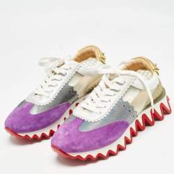 Christian Louboutin Multicolor Leather and PVC Loubishark Sneakers Size 40