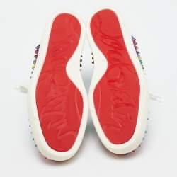 Christian Louboutin Multicolor Suede And Leather Louis Spikes High Top Sneakers Size 41