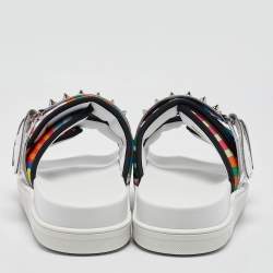 Christian Louboutin Multicolor Canvas and Leather Daddy Pool Sandals Size 44