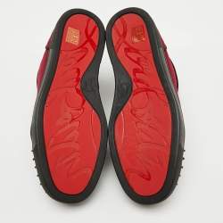 Christian Louboutin Burgundy Velvet Lou Spikes High Top Sneakers Size 41