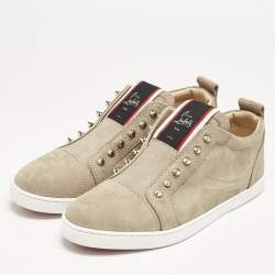 Christian Louboutin Beige Suede F.A.V Fique A Vontade Sneakers Size 42.5