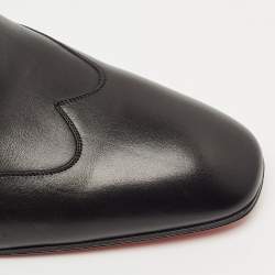 Pre Owned Christian Louboutin Black Leather My Amor Lace Up Oxfords Size 43
