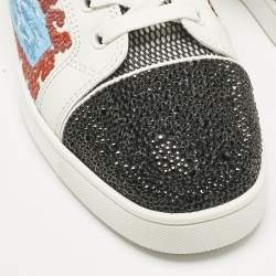 Pre Owned Christian Louboutin Multicolor Canvas and Leather No Limit Greek Sneakers Size 41