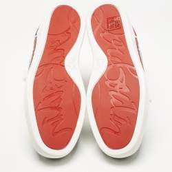 Pre Owned Christian Louboutin Multicolor Canvas and Leather No Limit Greek Sneakers Size 41