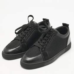 مملوكة مسبقًا حذاء رياضي كريستيان لوبوتان رانتلواو شبكي وجلد أسود مقاس 40.5