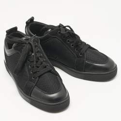 مملوكة مسبقًا حذاء رياضي كريستيان لوبوتان رانتلواو شبكي وجلد أسود مقاس 40.5