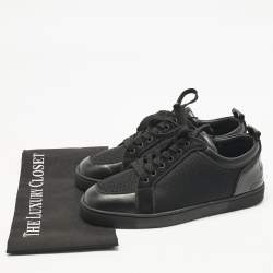 مملوكة مسبقًا حذاء رياضي كريستيان لوبوتان رانتلواو شبكي وجلد أسود مقاس 40.5