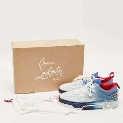 Pre Owned Christian Louboutin Blue/White Denim Astroloubi Sneakers Size 41.5