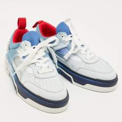 Pre Owned Christian Louboutin Blue/White Denim Astroloubi Sneakers Size 41.5