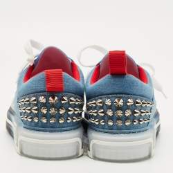 Pre Owned Christian Louboutin Blue/White Denim Astroloubi Sneakers Size 41.5