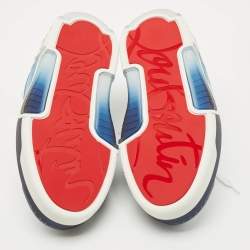 Pre Owned Christian Louboutin Blue/White Denim Astroloubi Sneakers Size 41.5