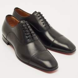 Pre Owned حذاء أكسفورد كريستيان لوبوتان جريجو جلد بني مقاس 43.5