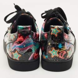 Pre Owned حذاء رياضي كريستيان لوبوتان سبايكز لوي جونيور جلد لامع متعدد الألوان بقياس 42 رباط للأعلى