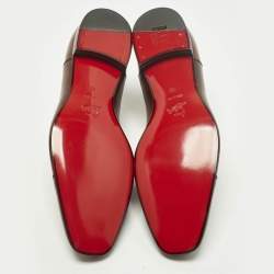 مملوكة مسبقًا حذاء أكسفورد كريستيان لوبوتان جلد بني مقاس 45