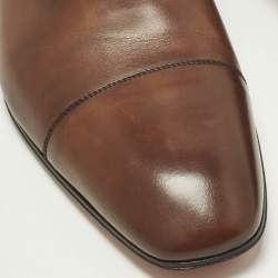 مملوكة مسبقًا حذاء أكسفورد كريستيان لوبوتان جلد بني مقاس 45
