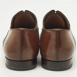 مملوكة مسبقًا حذاء أكسفورد كريستيان لوبوتان جلد بني مقاس 45